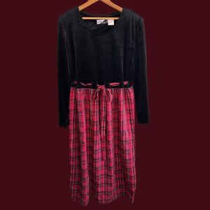 Vintage 90s Sunshine Starshine Velour Top Midi Dress
